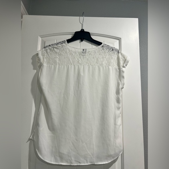 Maurice’s L large white lace sheer top shirt work dressy button‎ up women’s - Picture 2 of 8